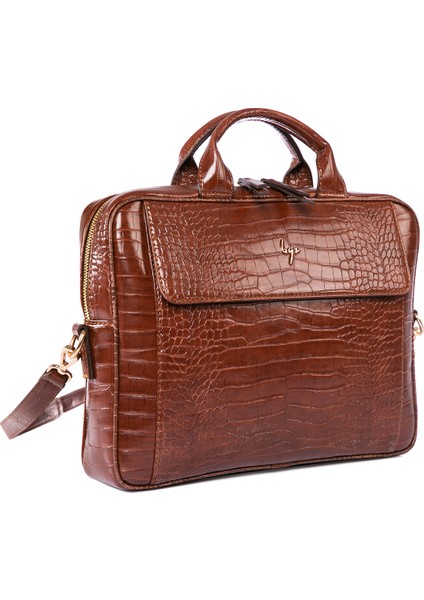 -214 Kroko Taba Evrak Çantası Macbook Air Pro 13&13.3" Laptop Çantası 35x26x7 Cm Brıefcase
