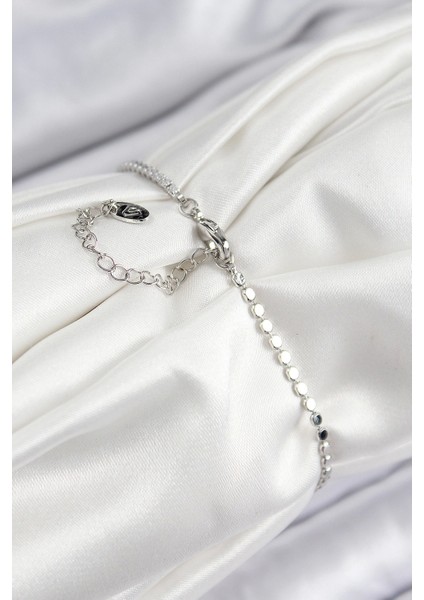 Pirinç Zirkon Taşlı Kutup Yıldızı Model Ezme Zincir Gümüş Renk Kadın Bileklik - TJ-BB7588 fiyatları