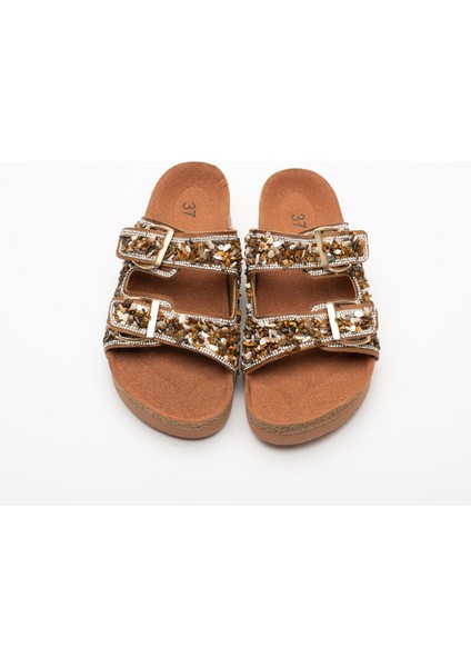 Morena Taş Detaylı Tokalı Terlik modelleri