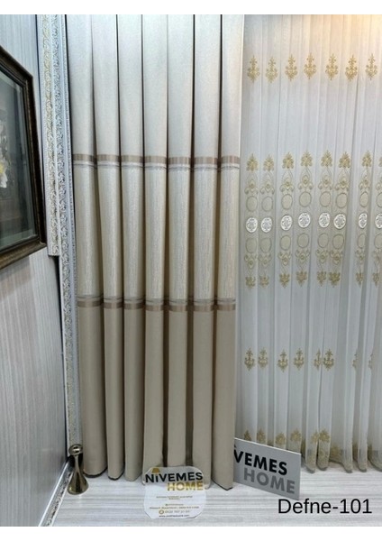 Nivemeshome Defne Vizon FT614166 V-101 1/3 Sık Pileli Fon Perde Apm modelleri