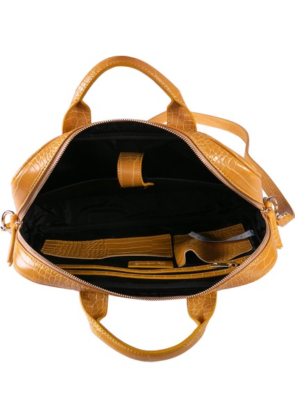 - 214 Kroko Sarı Evrak Çantası Macbook Air Pro 13&13.3" Laptop Çantası 35x26x7 Cm Brıefcase fırsatları
