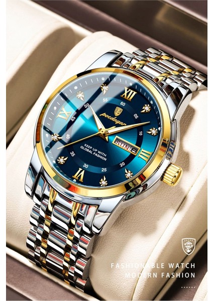 936 Metalik Gün Hafta Klas Tasarım Kol Saati