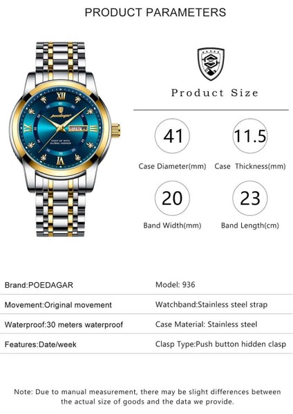 936 Metalik Gün Hafta Klas Tasarım Kol Saati fiyatları