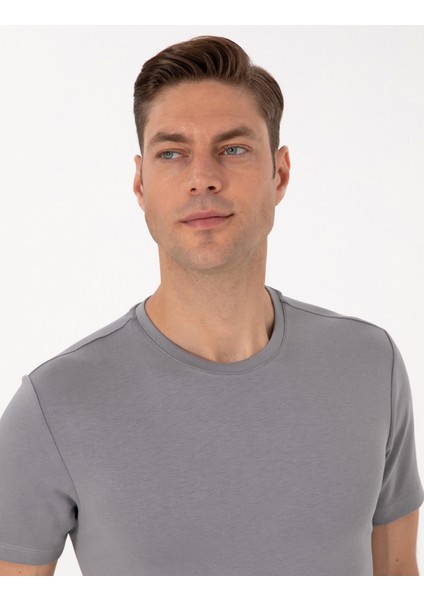 Erkek Gri Regular Fit Tişört 50308037-VR024 fiyatları