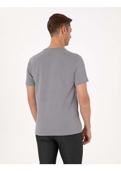 Erkek Gri Regular Fit Tişört 50308037-VR024 indirimleri