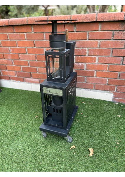 Mini Pelet Soba Izgaralı Kamp Tipi Pelet Sobası Kasalı Muhafazalı