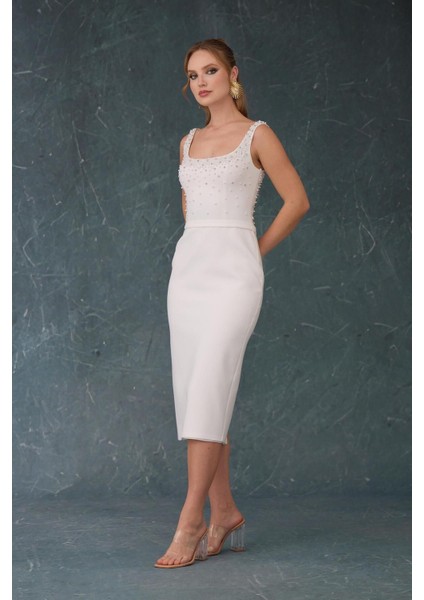 Elbise Krep Incili Midi fiyatları