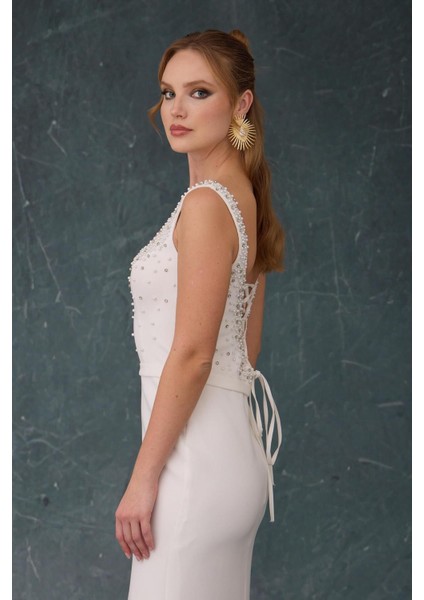 Elbise Krep Incili Midi fırsatları