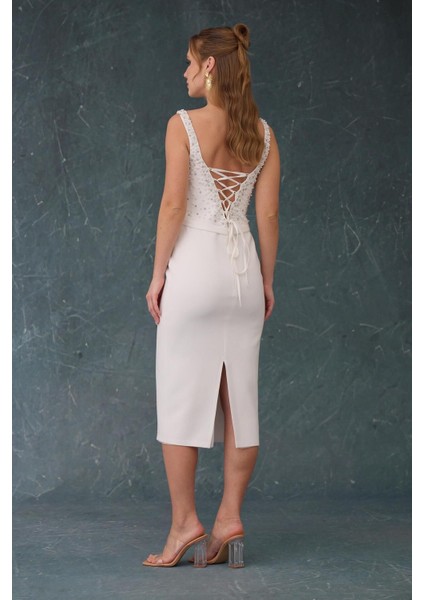 Elbise Krep Incili Midi indirimleri