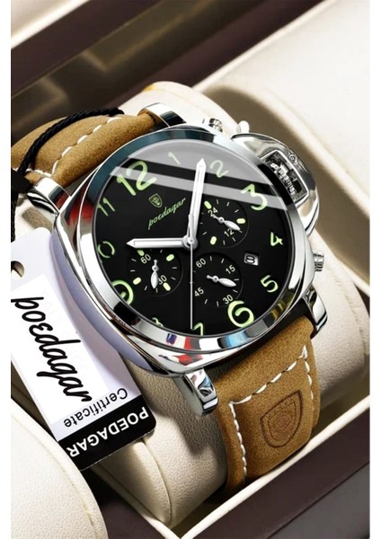 859 Deri Kahverengi Kordon Klasik Erkek Kol Saati