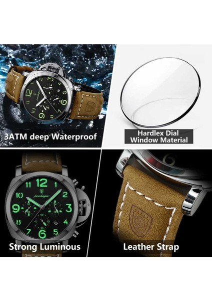 859 Deri Kahverengi Kordon Klasik Erkek Kol Saati modelleri