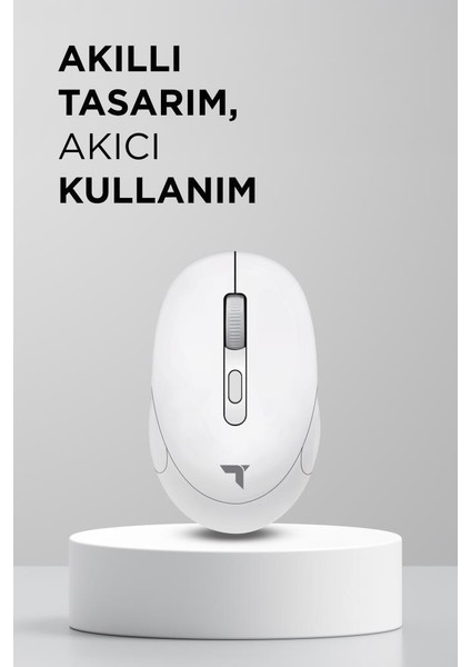 Tm-17 Beyaz Çift Modlu Sessiz Kablosuz Mouse Fare modelleri
