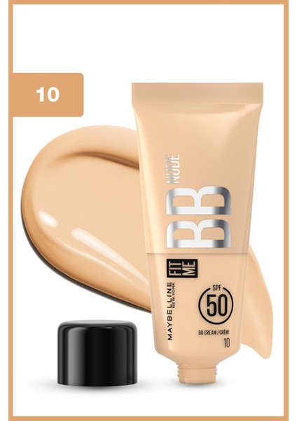 Fit Me Nude Cilt Bakımı Etkili Nemlendirici SPF50 Bb Krem - 10 fiyatları