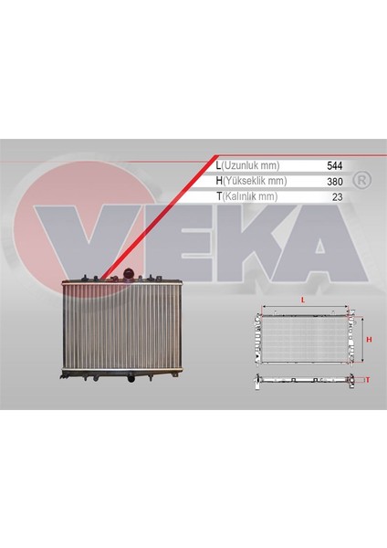VEKA-16-3331 - Su Radyatörü Mekanik P406 99> 2.0 Hdı 2.0 16V mt P607 00> 2.0 Hdı 2.0 16V / C5 00>