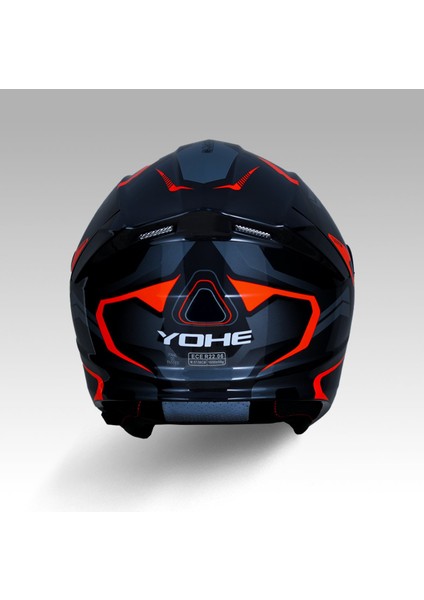 935SV Kask Çene Açılır Motosiklet Parlak Turuncu Çift Vizör UV Bluetooth Yuvalı ECE 22.06 MIPS indirimleri