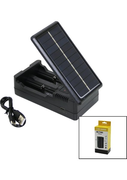Lı-Ion Charger MS-TYN82 Solar - Güneş Enerjili 2li Pil Şarj Aleti 1200MA