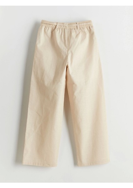 Lcw Kids Bej Beli Lastikli Kız Çocuk Pantolon modelleri