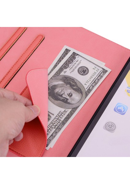 Samsung Galaxy Tab S10+ / S9+ Kedi Derisi Dokulu Litchi Deri Akıllı Tablet Kılıfı (Yurt Dışından) fiyatları