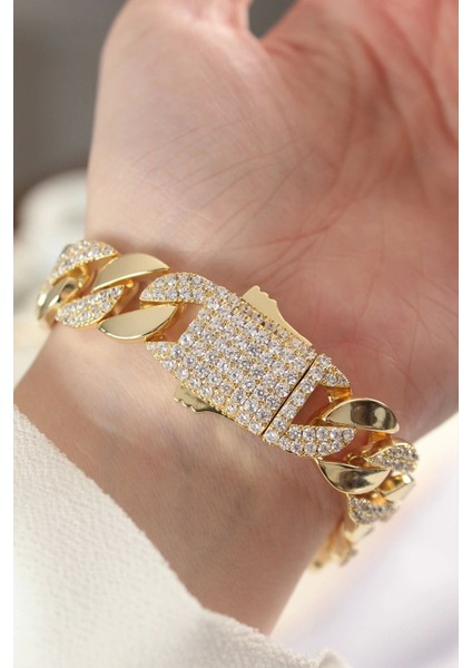 Vip Seri Pirinç Zirkon Taşlı Gold Renk Gurmet Bileklik fiyatları