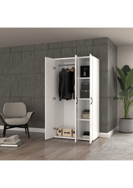 Doruk 3 Kapaklı Beyaz Elbise Dolabı Çok Amaçlı Dolap 90 Cmgenişlik modelleri