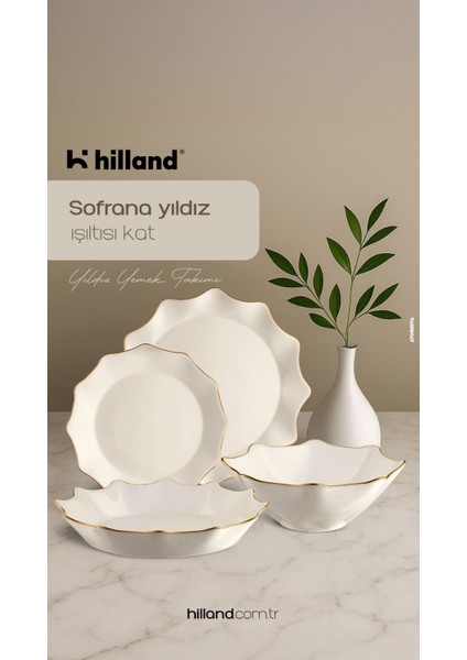 Yıldız Yaldızlı Opal 24 Parça Yemek Takımı 6 Kişilik