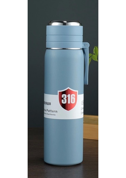 Paslanmaz Çelik Termos Su Şişesi 500ML Vakumlu Kapak Mavi Ithal Ürün