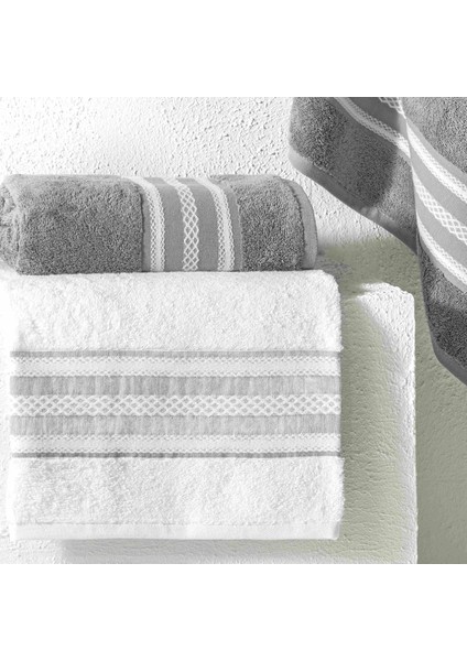 Yeni Sezon Pure Cotton Pamuk Hamam Seti Rope ( Beyaz - Antrasit ) fiyatları