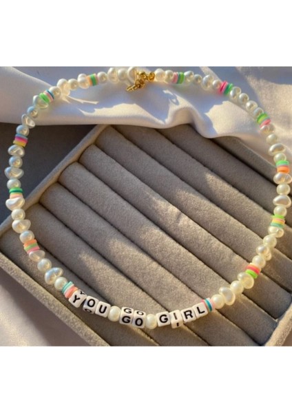 You Go Girl Fimo Inci Kolye