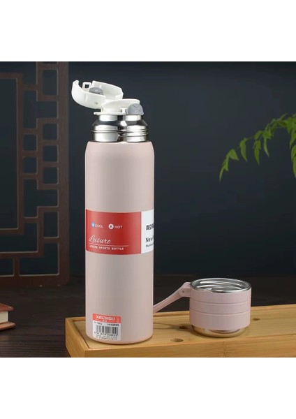 Paslanmaz Çelik Termos Su Şişesi 500ML Vakumlu Kapak Pembe Ithal Ürün modelleri