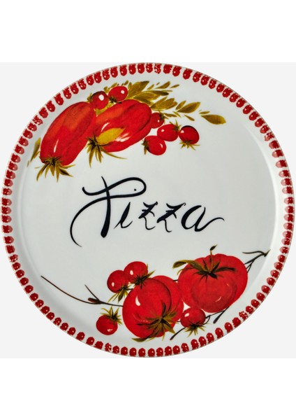 Beyaz Seramik Pizza Tabağı 33 cm