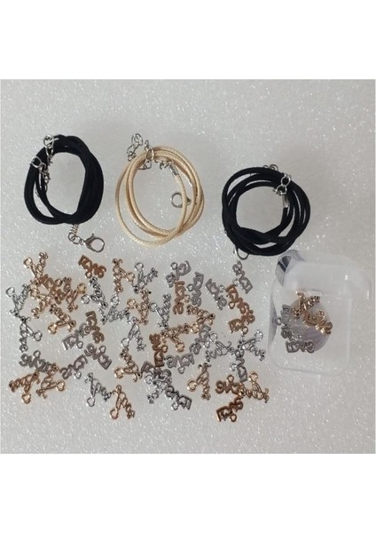 (50 x Adet) 1 Set Love Takı Yapım Karışık Renk Bileklik & Küpe & Kolye indirimleri