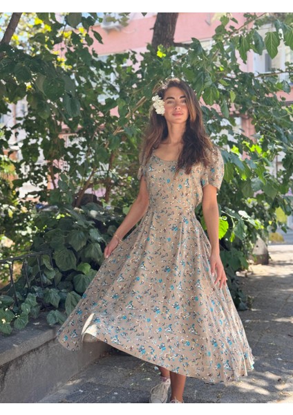 Tasarım Matilda Uzun Elbise Kadın Çok Renkli