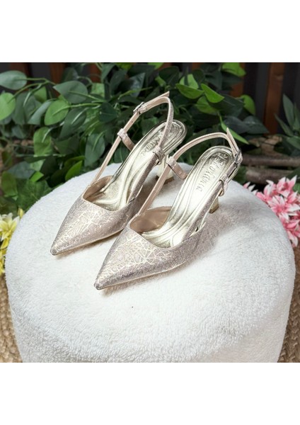 Parlak Işıltılı Özel Gün Topuklu Ayakkabı M1114