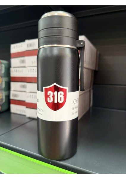 Paslanmaz Çelik Termos Su Şişesi 500ML Vakumlu Kapak Siyah Ithal Ürün modelleri