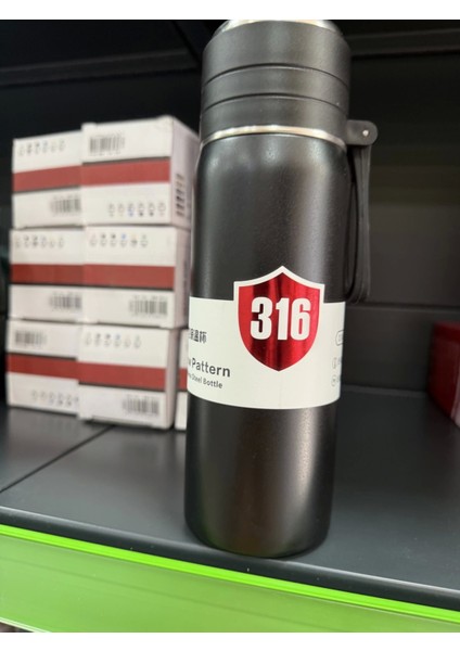 Paslanmaz Çelik Termos Su Şişesi 500ML Vakumlu Kapak Siyah Ithal Ürün fırsatları