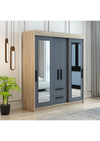 Izmir Çocuk Odası Takımı Tamamı Mdf Antrasit ve Flora Aynalı fiyatları