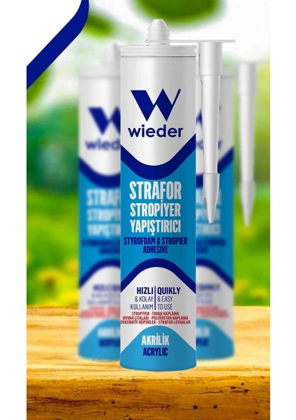 Strafor ve Stropiyer Yapıştırıcı Beyaz 450G x 5 Adet