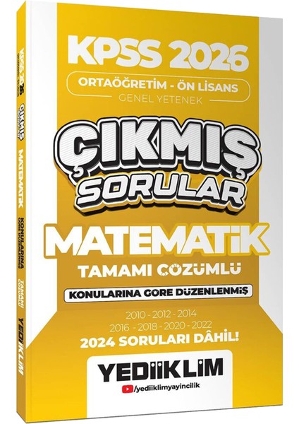 2026 Kpss Ortaöğretim Ön Lisans Tüm Dersler 14 Deneme-Yaprak Test-Konularına Göre Çıkmış Sorular