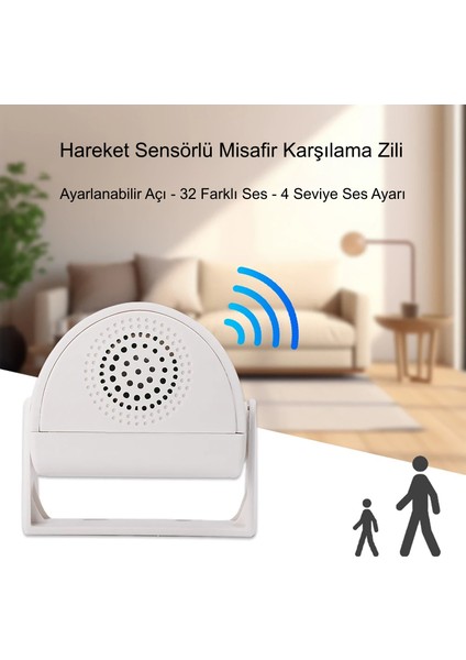 Misafir Karşılama Zili 3 Modlu Kumandalı Hareket Sensörlü Güvenlik Alarm Pır Sensör fiyatları