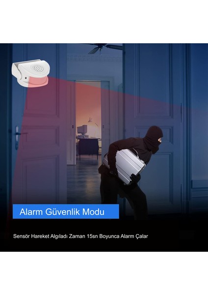 Misafir Karşılama Zili 3 Modlu Kumandalı Hareket Sensörlü Güvenlik Alarm Pır Sensör modelleri