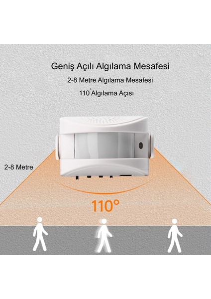 Misafir Karşılama Zili 3 Modlu Kumandalı Hareket Sensörlü Güvenlik Alarm Pır Sensör indirimleri