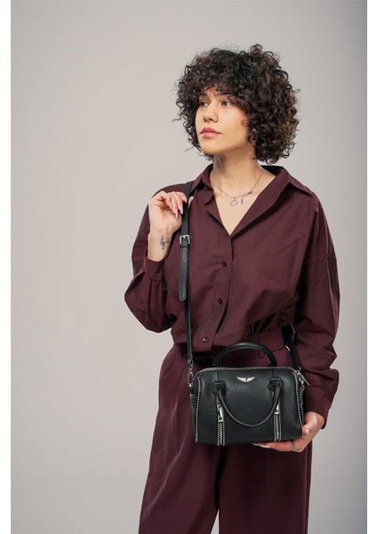 Siyah Kadın Omuz Çantası Ccs London 17822 fiyatları