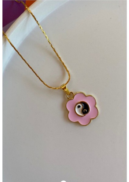 Pembe Yinyang Kolye