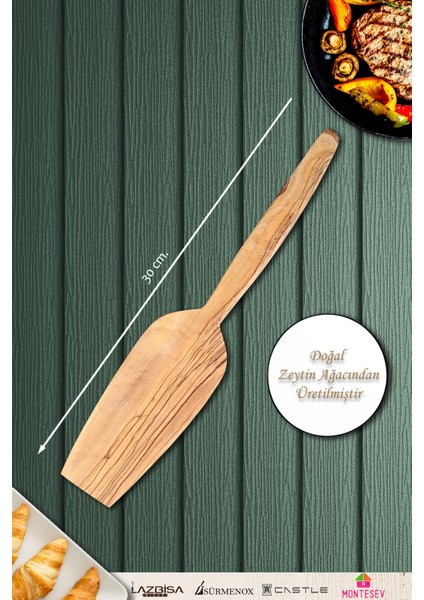 Zeytin Ağacı Ahşap Tahta Kaşık Spatula Seti 2 Parça fiyatları