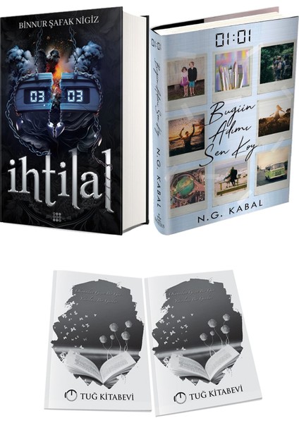 01:01 Bugün Adımı Sen Koy Ciltli ve Ihtilal 2 Zede Ciltli Binnur Şafak Nigiz 2li Set + Hediyeli