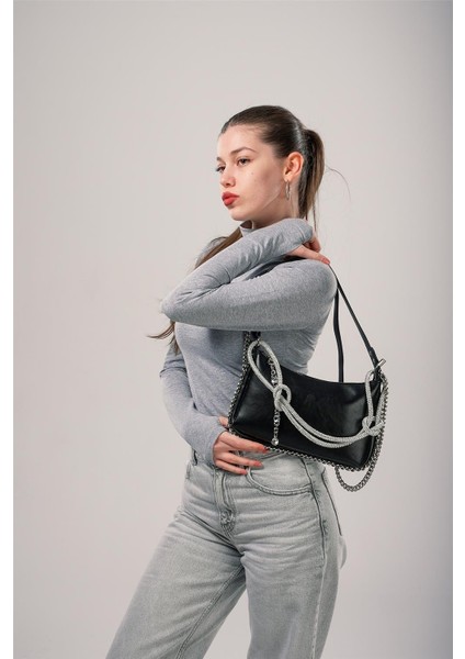 Siyah Kadın Omuz Çantası Ccs London 17810