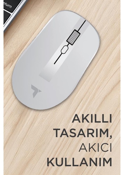 Tm-18 Beyaz Çift Modlu Sessiz Kablosuz Mouse Fare modelleri