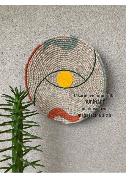 El Yapımı Renkli 3lü Soyut Tasarım Bohem/boho Dekoratif Hasır Duvar Tabağı Seti / Afrikan Tabaklar modelleri