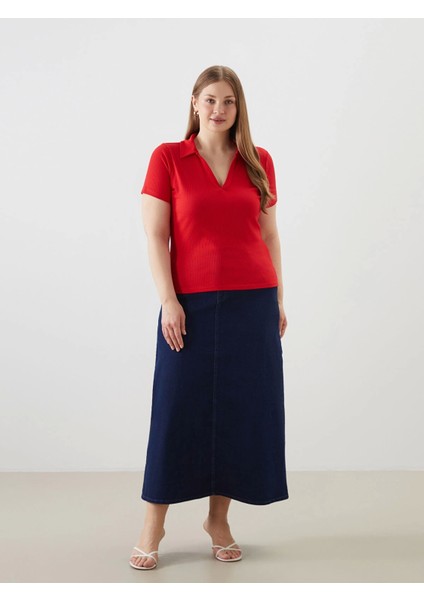 Lcwaıkıkı Classic Kirmizi Polo Yaka Kadın Tişört modelleri
