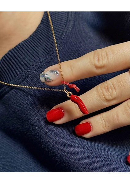 Altın Kaplama Corno Şans Kolyesi | Italya Tılsımı modelleri